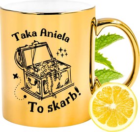 Prémium Arany Csillogó Bögre Angyalkáknak Ajándék Nyomtatott Fotóval