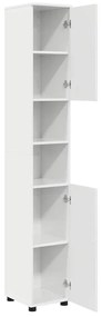 Fürdőszobai magas szekrény Magasfényű fehér 30 x 35 x 192 cm