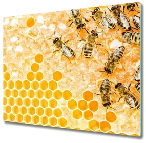 Üveg vágódeszka dolgozó méhek 60x52 cm