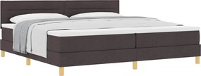 vidaXL Boxrugós ágy matracmal Sötét Barna 200 x 200 cm szövet