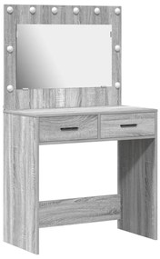 Öltözködőasztal LED fényekkel Szürke Sonoma 78,5x41x135 cm