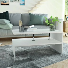 Fehér faforgácslap dohányzóasztal 90 x 59 x 42 cm