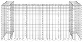 horganyzott acél gabionfal szemeteskukákhoz 254 x 100 x 110 cm