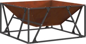 vidaXL Tűzrakó Barna 80 x 80 x 40 cm Időjárásálló acél
