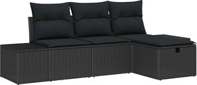 vidaXL Kanapé Szett párnával 4 pcs polirattan