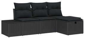 vidaXL Kanapé Szett párnával 4 pcs polirattan