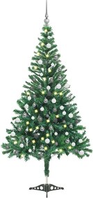 vidaXL megvilágított műkarácsonyfa 230 ággal gömb szettel 120 cm