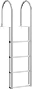 vidaXL 4 lépcsős stég létra Ezüst 45 ×11,5 ×162 cm Alumínium