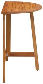 Összecsukható kertasztal félkör 78x46x75 cm tömör akácfából