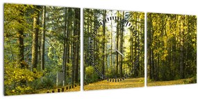 Kép - erdő ősszel (órával) (90x30 cm)