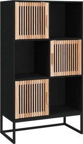 vidaXL fekete szerelt fa magasszekrény 70 x 35 x 125 cm