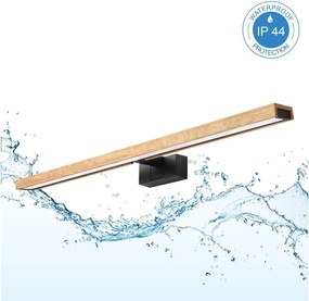 BRILAGI - LED fürdőszobai tükörvilágítás 3 az 1-ben WOODY MIRROR LED/15W/230V IP44 fekete/tölgy