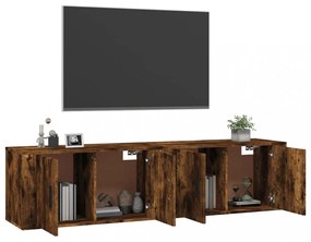 2 db füstös tölgy színű fali TV-szekrény 80 x 34,5 x 40 cm