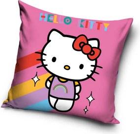 Hello Kitty Rainbow párnahuzat 40x40 cm Velúr
