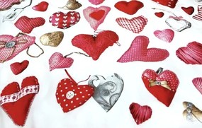 Pamut lepedők Deluxe 3D Love fehér TiaHome - 1x Párna 90x70cm, 1x Paplan 140x200cm