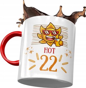 Piros Bögre Születésnapra 22 22. 22. Ajándék Nyomtatott Fotóval