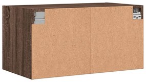 2 db barna tölgy színű faliszekrény üvegajtókkal 68,5x37x35 cm