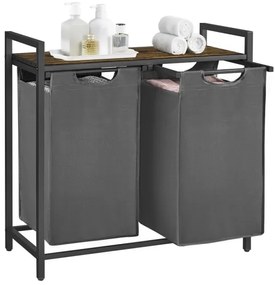 Ruhaszennyes kosár REX barna/szürke