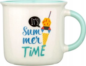 Porcelán Bögre Nagy Kávé Tea Fehér, Színes Pöttyös 380 ML