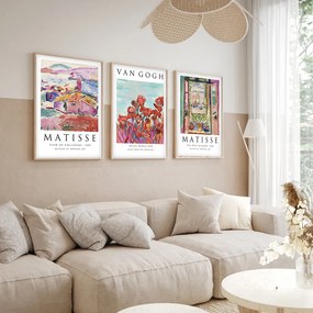 Huhu268 keretezett MDF falikép, 50 x 35 cm, 3 db-os szett