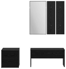 Előszoba bútorkészlet 3 pcs Musta tammi 80 x 31 x 40 cm Faanyag