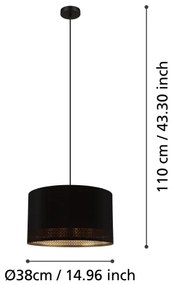 Eglo 99273 - Csillár zsinóron ESTEPERRA 1xE27/40W/230V