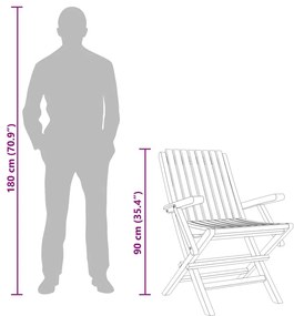 4 db tömör tíkfa összecsukható kerti szék 61 x 67 x 90 cm