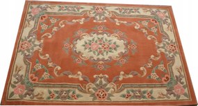 Aubusson gyapjú szőnyeg 150x220 barackszínű