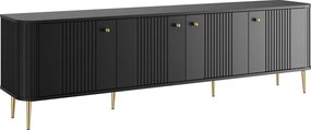 Vesper 4D TV-szekrény 187 cm - fekete / arany lábak