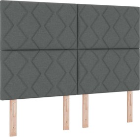 vidaXL LED Box Spring Ágy matracmal Sötétszürke 160 x 200 cm szövet