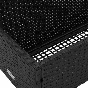 fekete polyrattan medence melletti úszótároló 110x100x57 cm