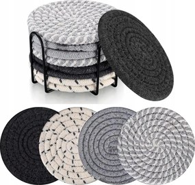 Poháralátét poháralátét pamut 8 db-os, állvánnyal