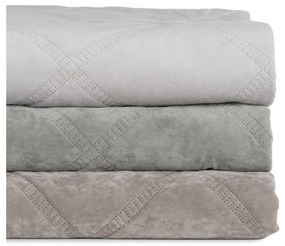 Szürkészöld bársony steppelt ágytakaró 180x260 cm – Ixia