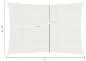 fehér HDPE napvitorla 160 g/m² 3,5 x 5 m