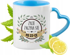 Születésnap 22 22. 22. Kék Bögre Szív Alakú Füllel Ajándék