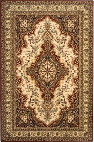 Klasszikus Gyapjú Szőnyeg Nappaliba Isfahan Almas Borostyán Rozetta 100x180 cm