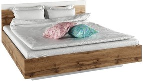 Dupla ágy, 180x200, tölgy wotan/fehér, GABRIELA