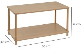 Natúr színű dohányzóasztal 40x80 cm Gaia – Casa Selección