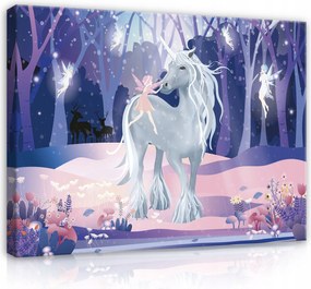 Vászonkép Lányoknak Unikornisok Kép A Gyerekszobába 100x70