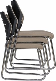 Tárgyalószék, világosbarna/króm, KLEDI