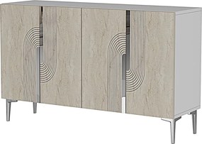 Meyra 120 - White, Travertine, Silver
