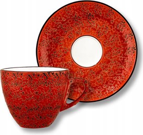 Kávéscsésze porcelán piros 300ml és csészealj 15cm Wilmax