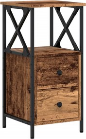 vidaXL antik fa színű szerelt fa éjjeliszekrény 34x35,5x70 cm