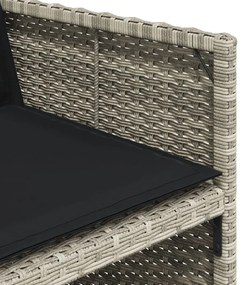 4 db világosszürke polyrattan kerti szék párnával