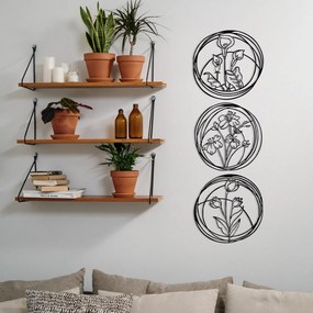 Flowers fém fali dekoráció, 146×49 cm