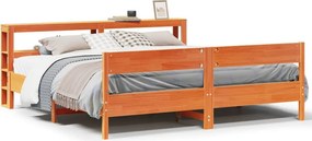 vidaXL viaszbarna tömör fenyőfa ágy matrac nélkül 200 x 200 cm