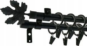 Loft Függönykarnis dupla 16+16mm Fekete 160cm Juhar