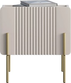 Malmi éjjeliszekrény 45 cm fiókkal - kasmír / arany lábak