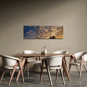 Kép - Pálmafák a felhők között (órával) (90x30 cm)