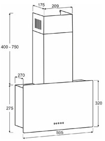 Almada 60 BL konyhai páraelszívó 65 W